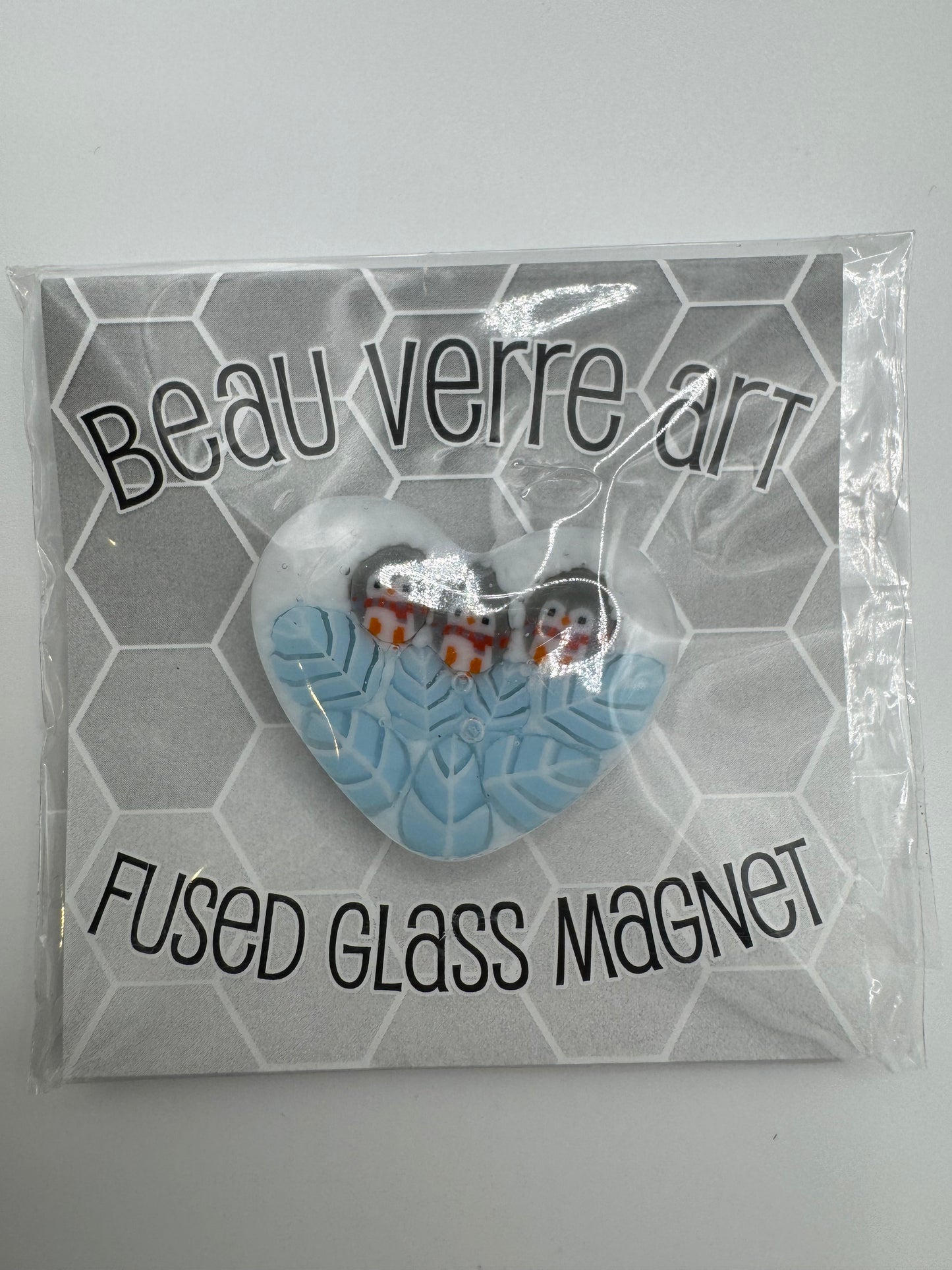 3 Penguin Heart Needle Minder- Beau Verre Art