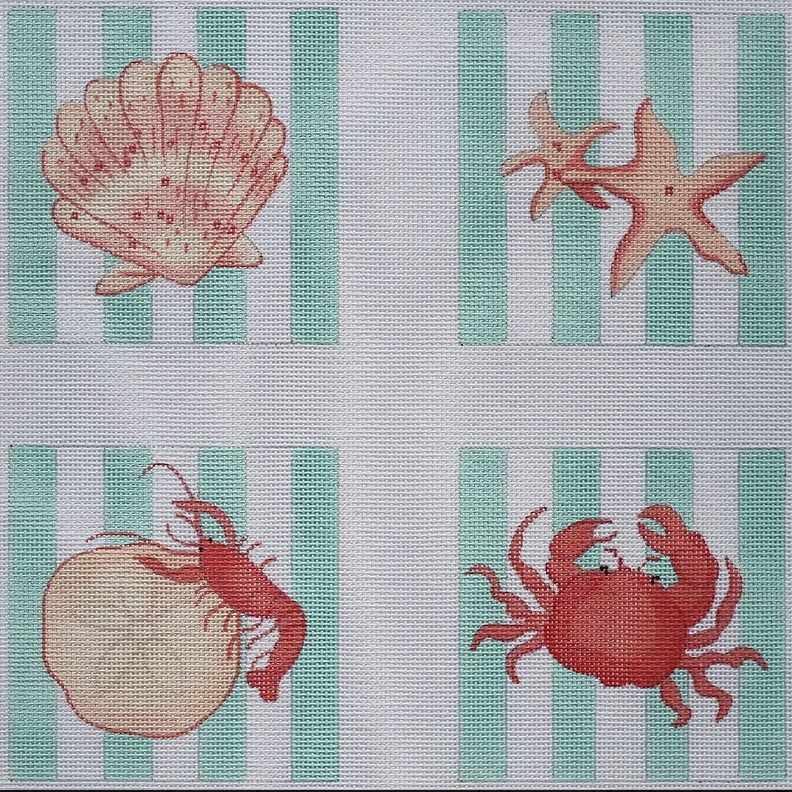 Shells and Crusteacean Coasters (Set of 4)