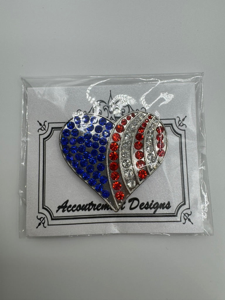 Red, White, and Blue Heart Needle Minder