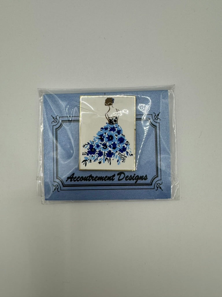 Lady with Blue Floral Dress Needle Minder