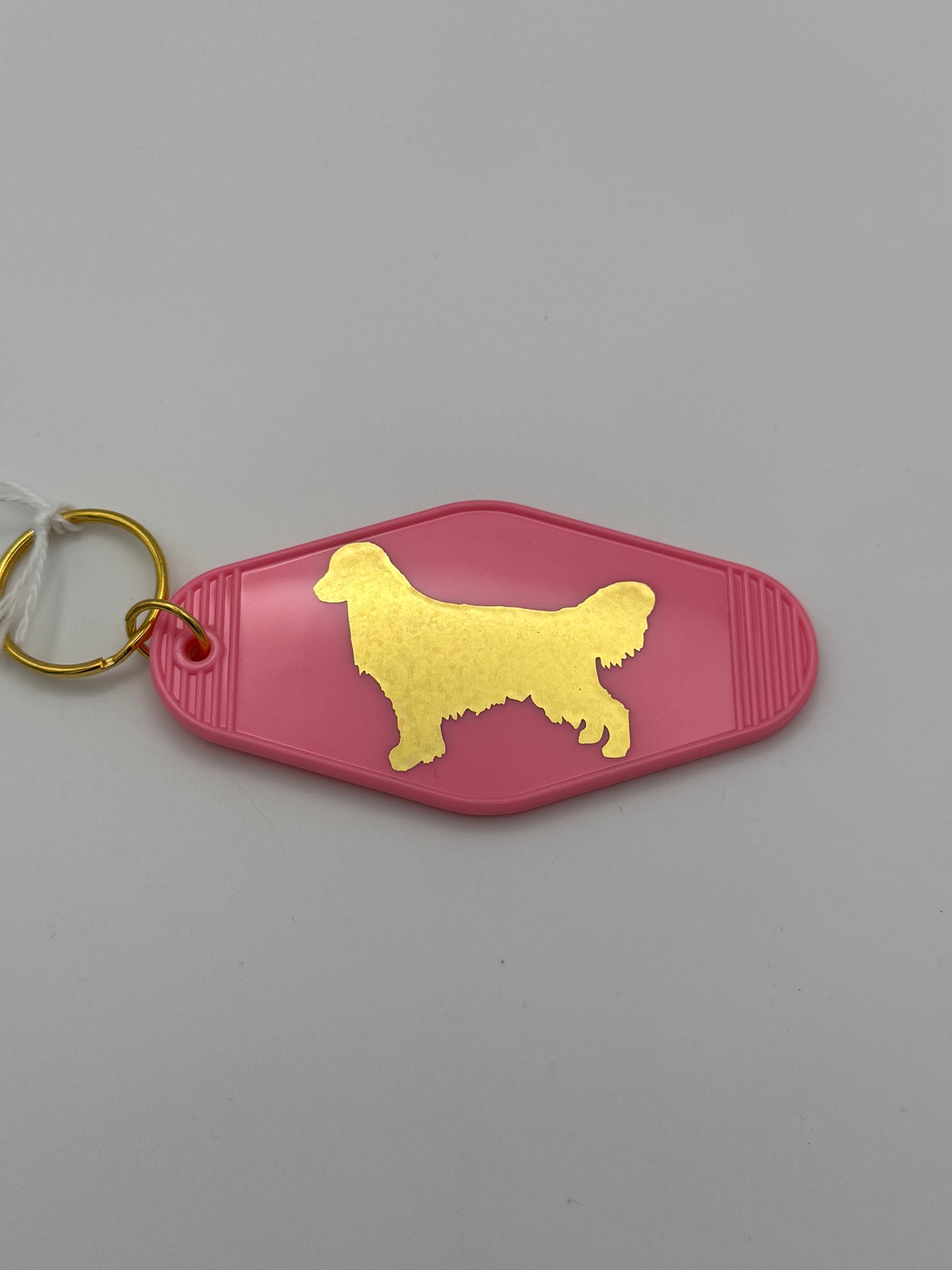 Golden Retriever Pink Key Chain