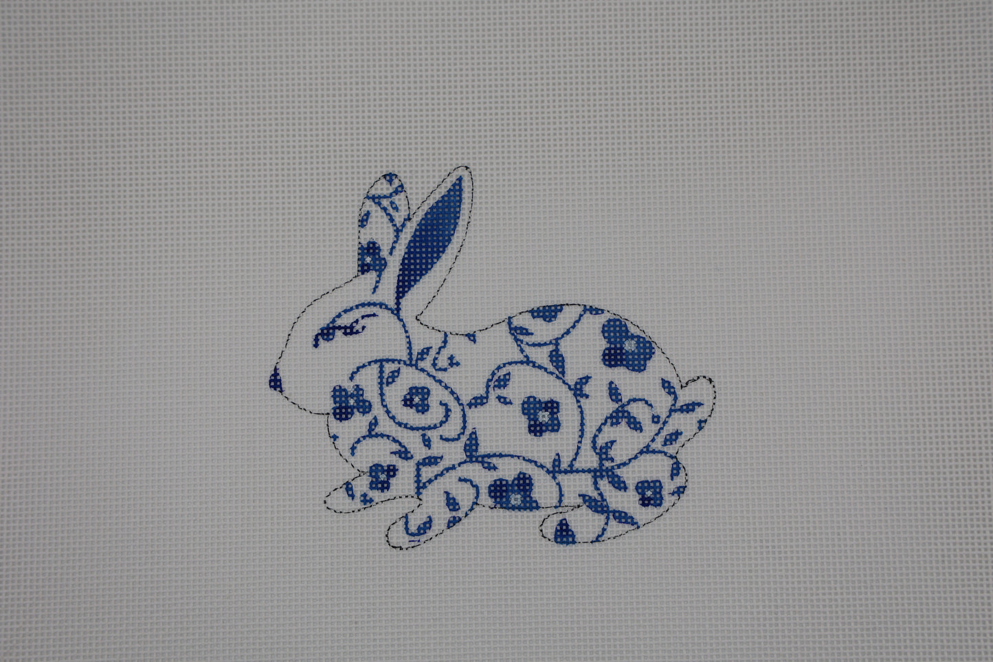 Blue and White Floral Bunny (mini)
