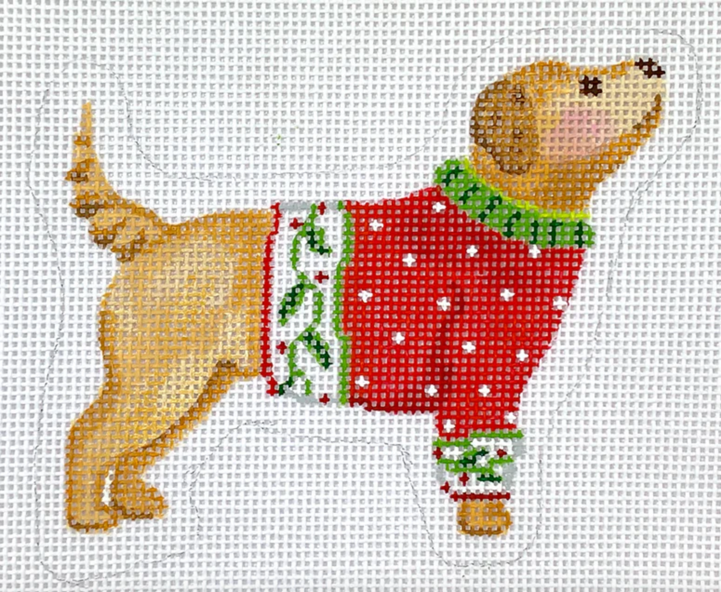 Yellow Dog in Red Sweater