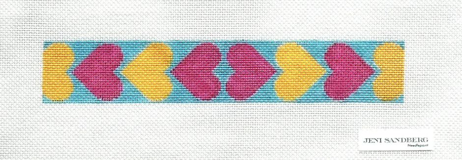 Hearts Key Fob Blue Pink Orange