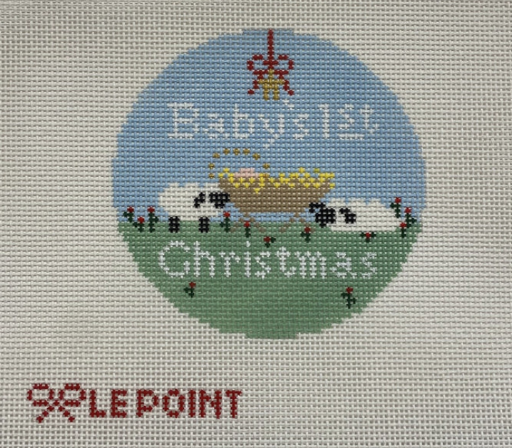 Baby's 1st Christmas Round Canvas