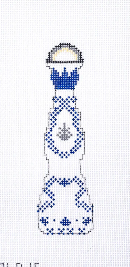 Blue & White Tequila Bottle