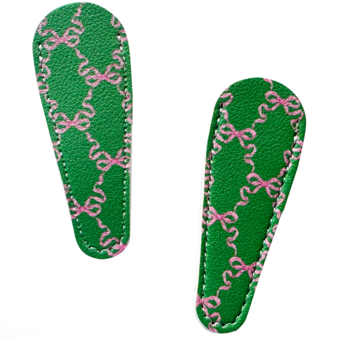 Green & Pink Bow Leather Scissor Case