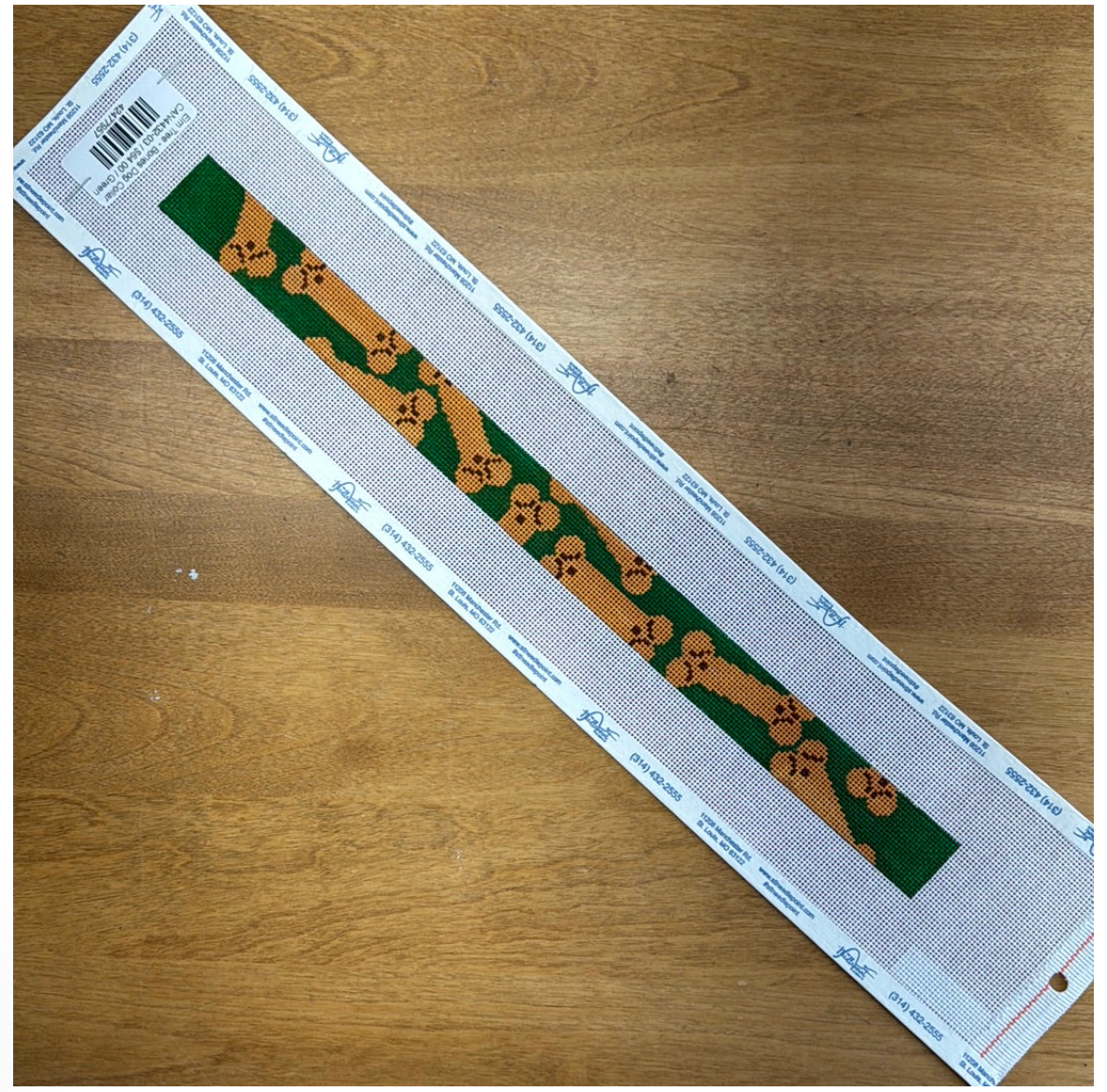 Bones on Green-Dog Collar