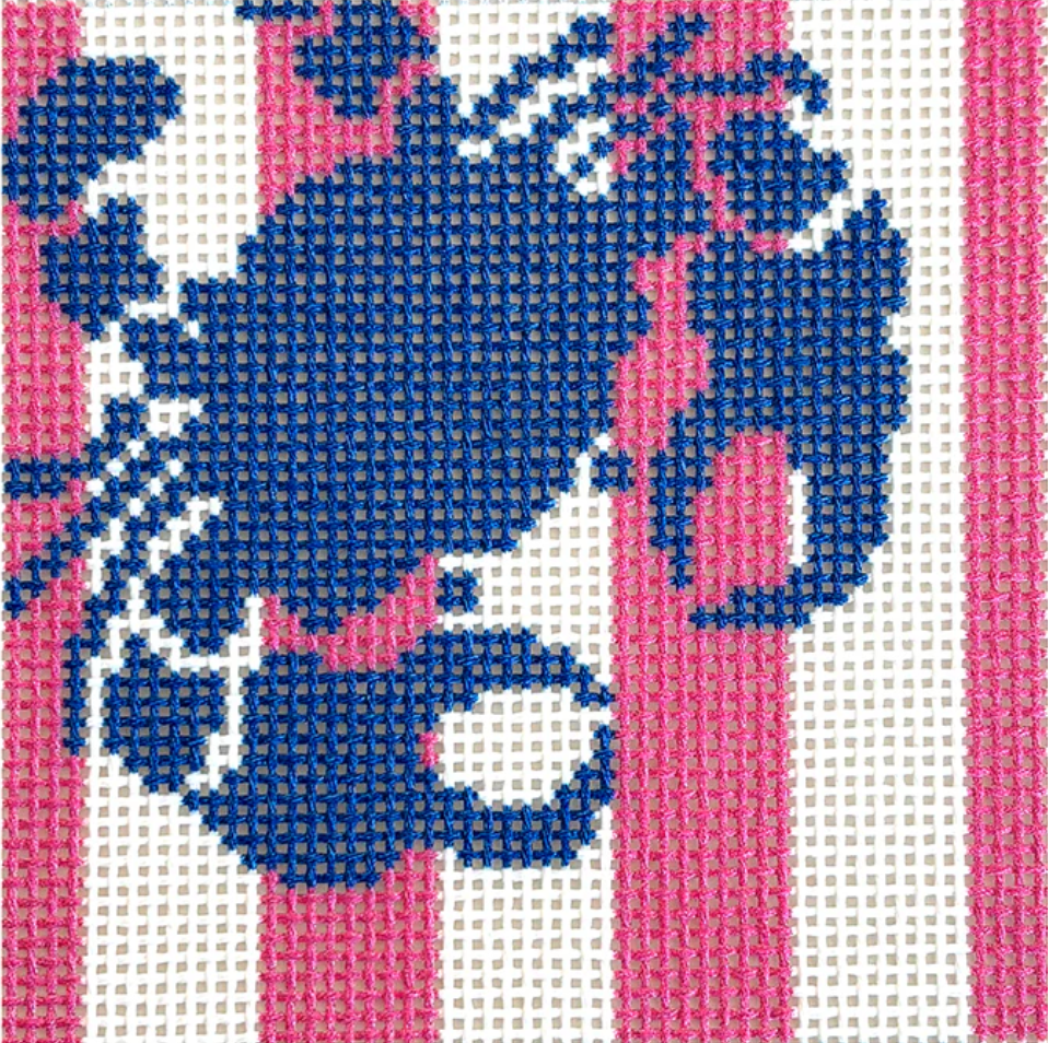 Crab Stencil on Pink Coaster