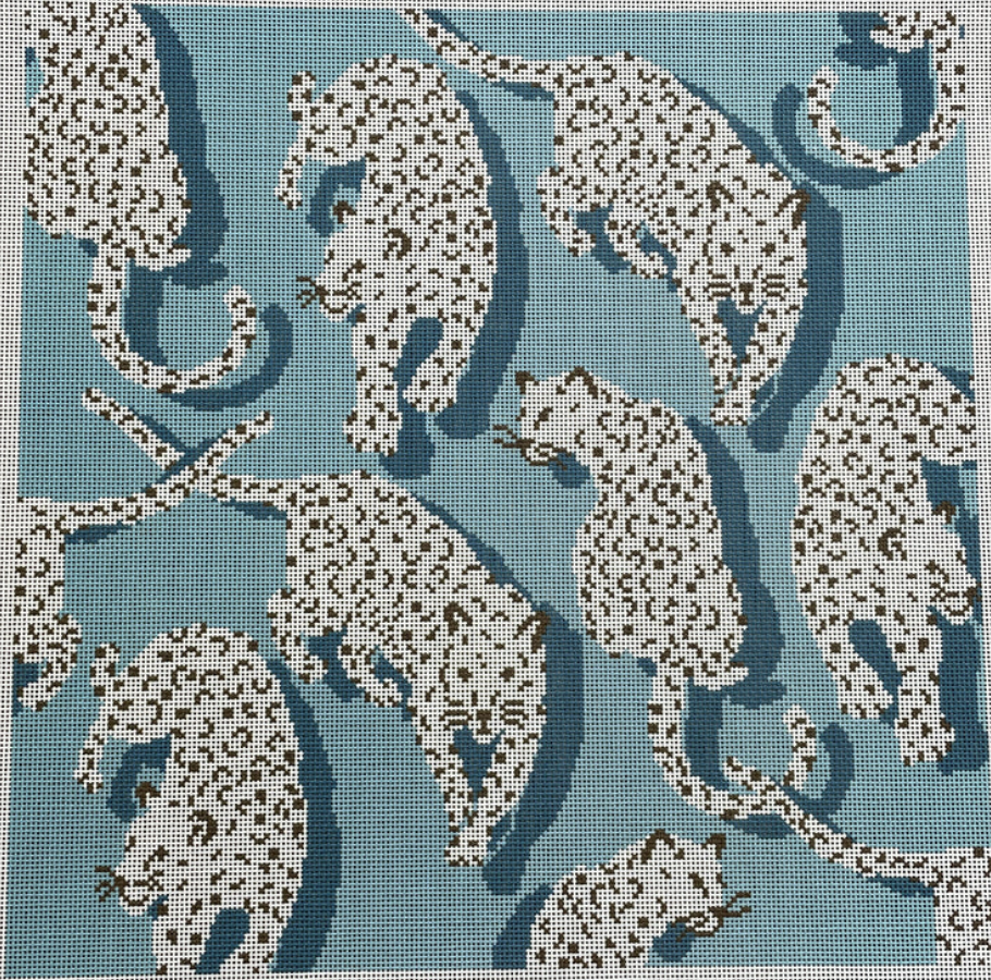 Leopard Pillow Blue
