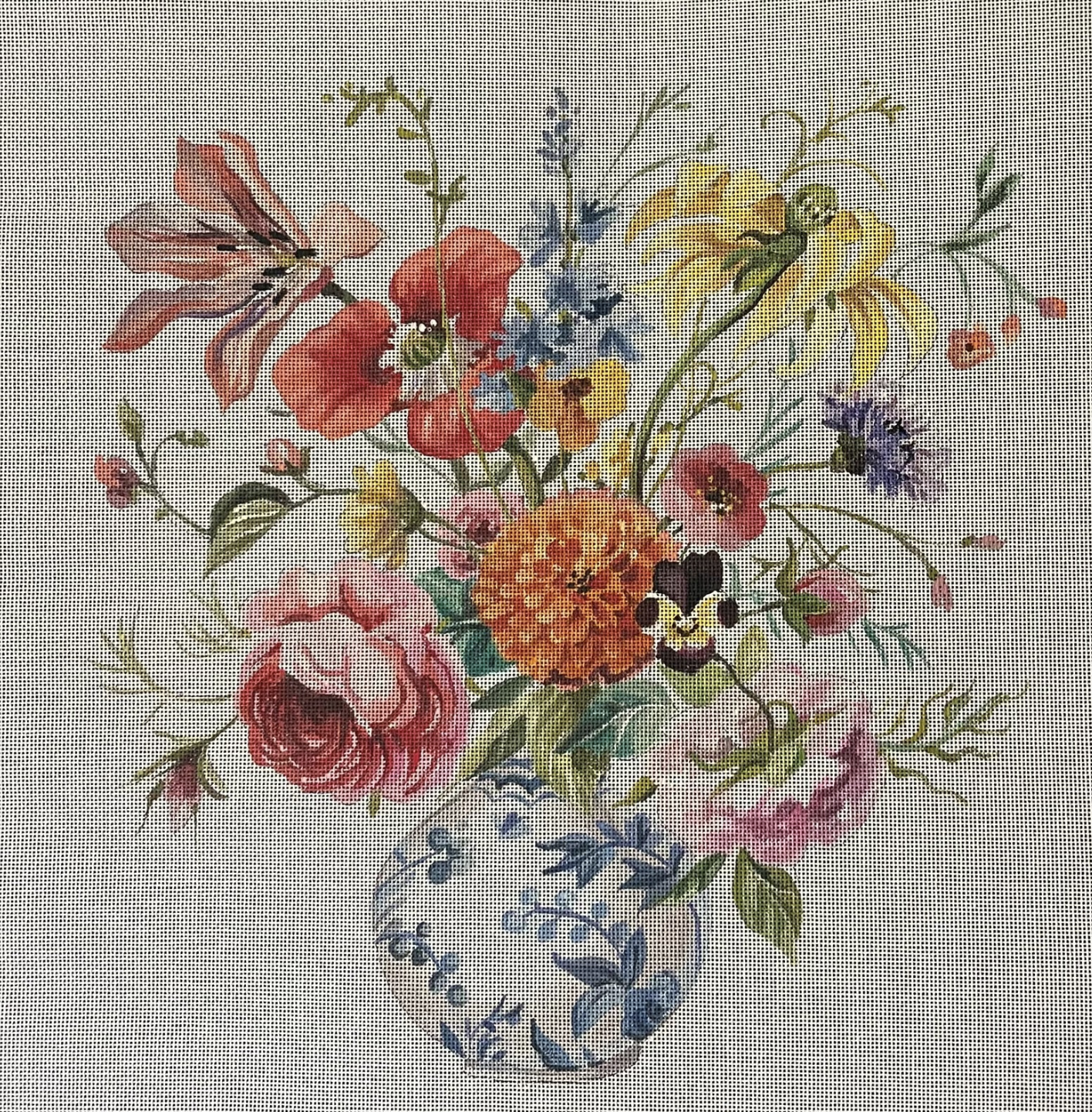 Chinoiserie Vase with Flowers