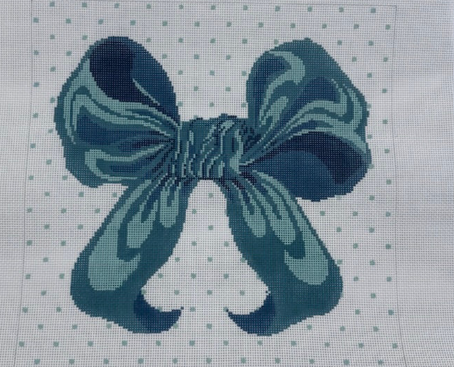 Blue Bow Needlepoint Canvas