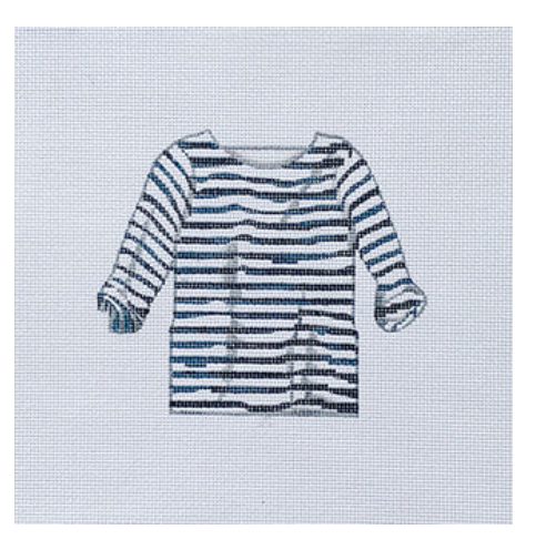 Navy and Striped White Shirt