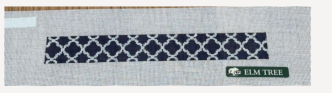 Navy Quatrefoil Key Fob