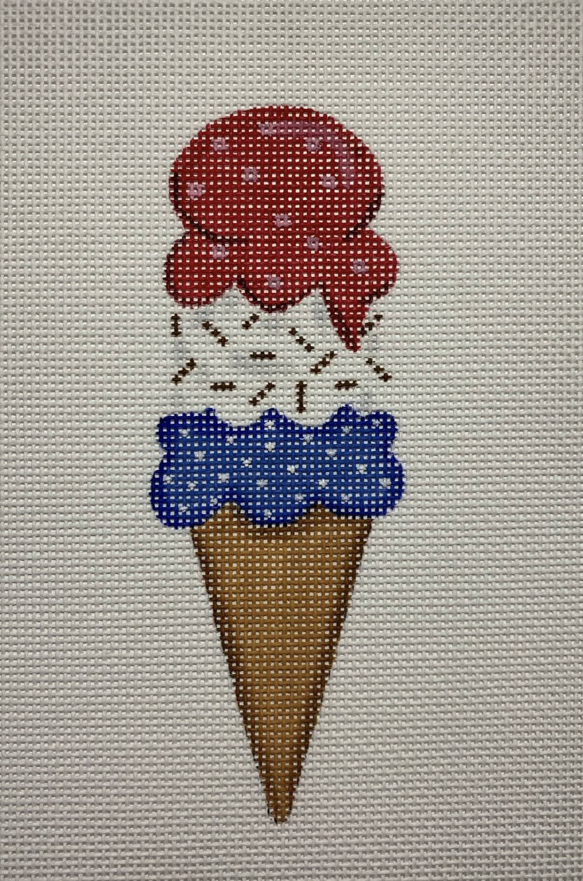 Patriotic Triple Scoop Ice Cream