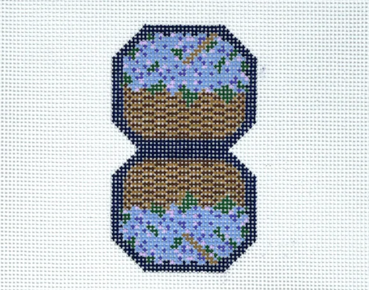 Hydrangea Basket-Double Fob Navy