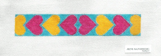 Hearts Key Fob Blue Pink Orange