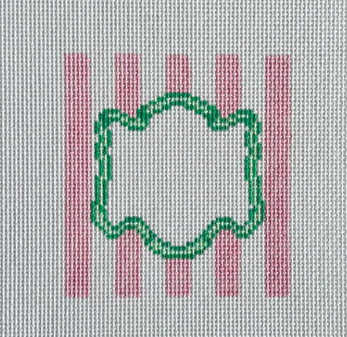 Monogram Striped Square Green/Pink