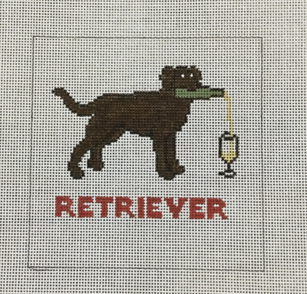 Retriever (Red Wine) Square Canvas