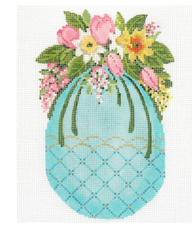 Turquoise Egg with Tulip Cascade