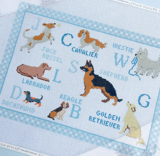 Puppy Dog ABC Needlepoint