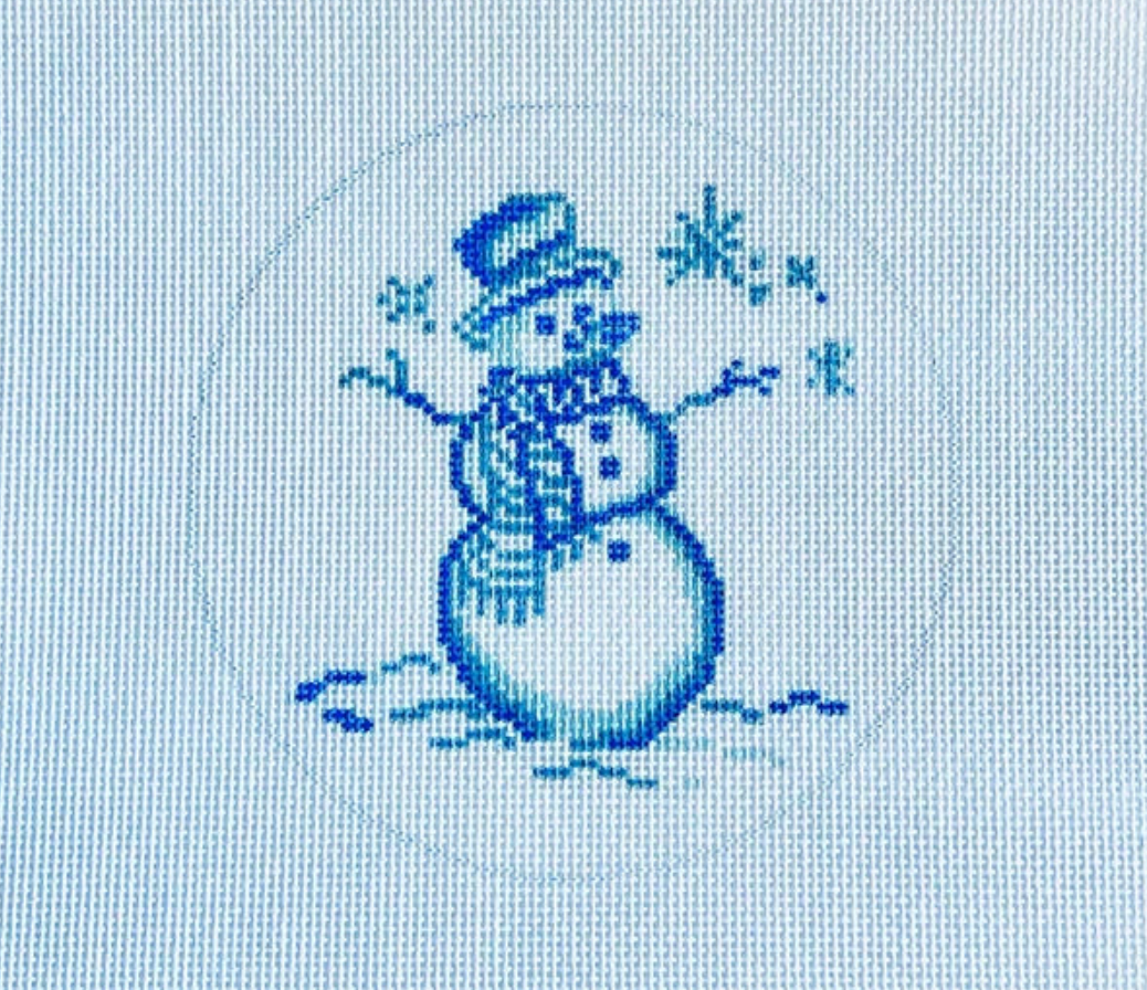 Blue Snowman Ornament