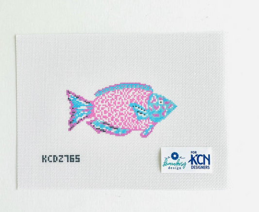 Pink and Turquoise Parrotfish Printed Canvas
