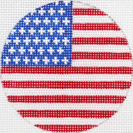 3" Round American Flag