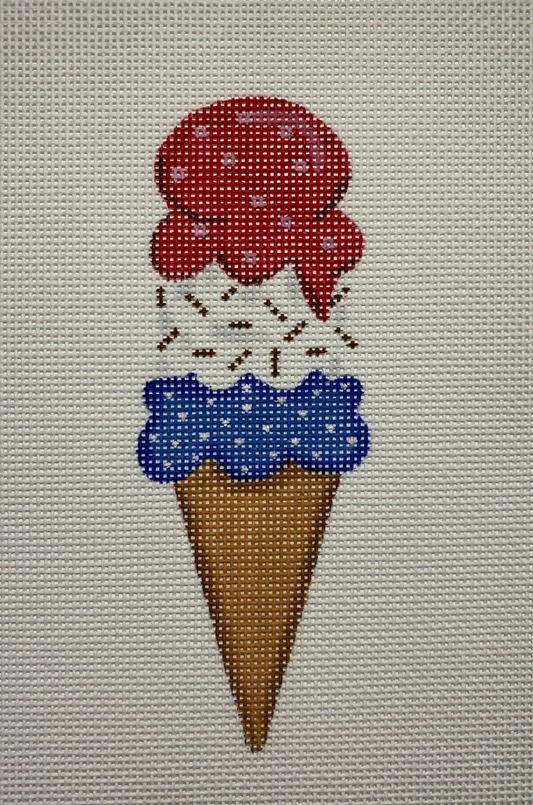 Patriotic Triple Scoop Ice Cream