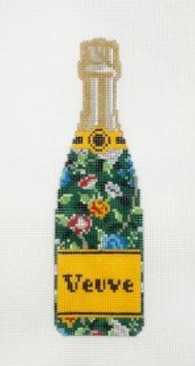 Green Floral Veuve Bottle