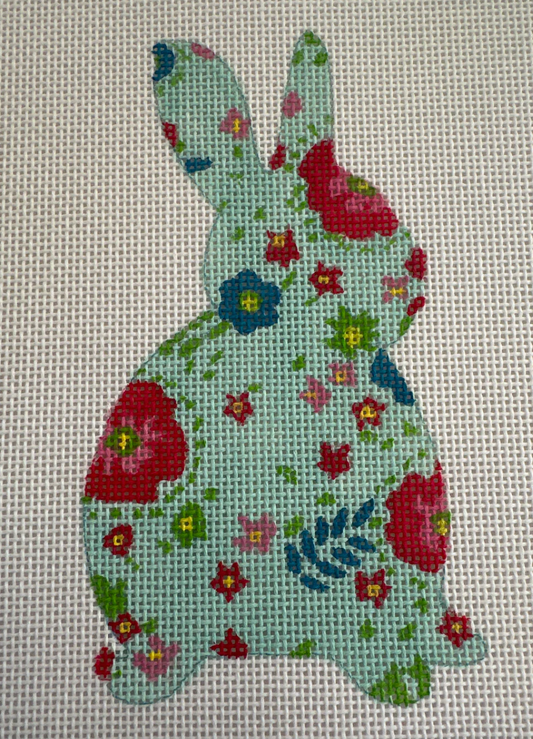 Blue Floral Bunny