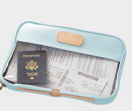 "NDLPT"- Jon Hart Clear Folio-Ice Blue
