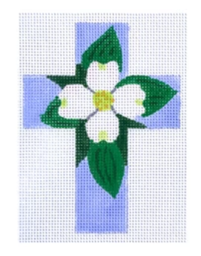 Cross with Dogwood w/ Stitch Guide