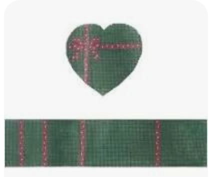 Green Red Bow Hinged Box