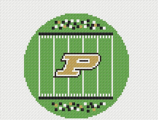 Purdue Football Field Round Canvas