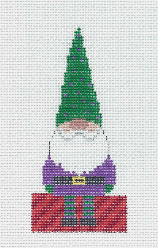 Gnome Sitting on a Gift Ornament